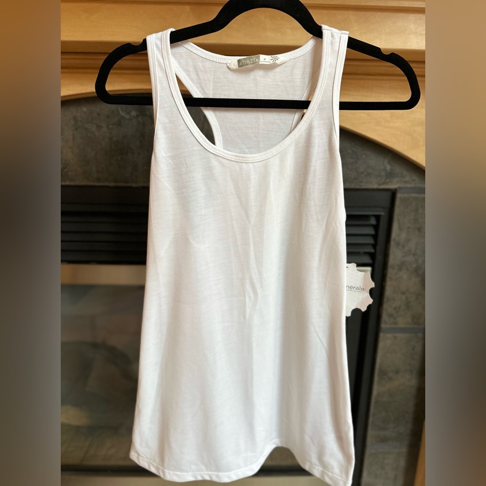 NWT Women’s Athleta White Tank Top Minerale UV Cooling Fabric Medium